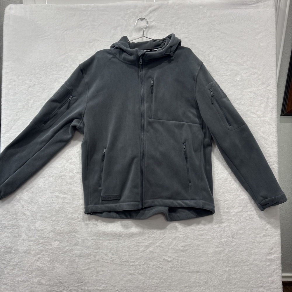 BAERSKIN Tactical Fleece Hoodie 3.0 Men XL Gray Full Zip Hooded Jacket Tactical
